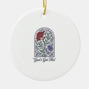 Gottes hat dies Vintage-Blumen-Motiv Glauben Keramik Ornament