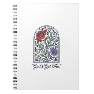 Gottes hat dies Vintage-Blumen-Motiv Glauben Notizblock