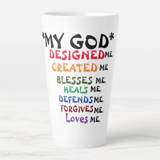 ** Gottes Ich erschaffen** Latte Tasse (Vorderseite)