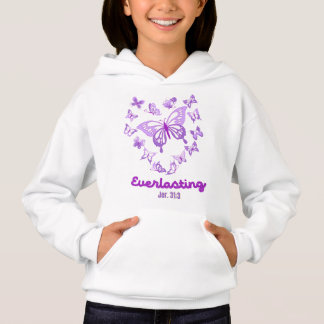 Gottes immerwährende Liebe lila Schmetterlinge Jer Hoodie