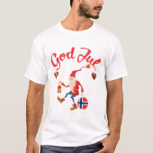 Gottes jul, Norwegischer Merry-Weihnachten T-Shirt (Vorderseite)