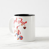 Gottes jul, Norwegischer Merry-Weihnachten Zweifarbige Tasse (Vorderseite Links)