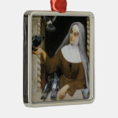 Gottes Kreaturen (katholische Nun Fütternd Vögel) Ornament Aus Metall (Rechts)