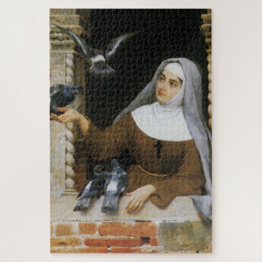 Gottes Kreaturen (Nun Fütternd Vögel) Puzzle (Vertikal)