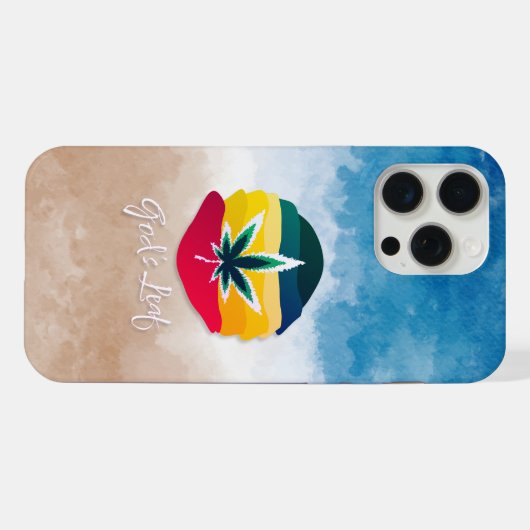 Gottes Leaf - Funky Beach Edition iPhone Hülle (Rückseite (Horizontal))