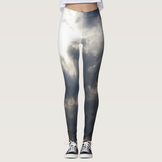 Gottes Licht durch Wolken Leggings (Vorderseite)