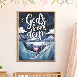Gottes Liebe ist Deep Boho Christliche Kinderzimme Poster