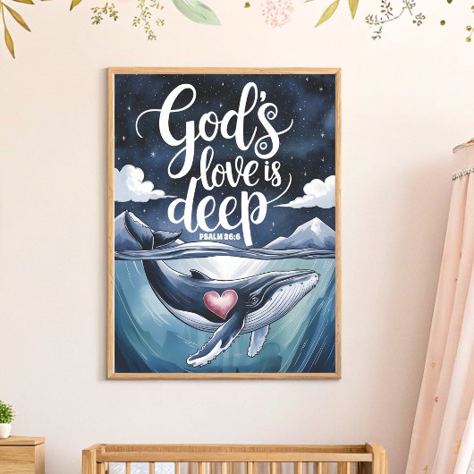 Gottes Liebe ist Deep Boho Christliche Kinderzimme Poster