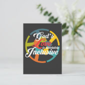 Gottes Liebe ist inklusiver Rainbow Pride Anti Ras Postkarte (Stehend Vorderseite)