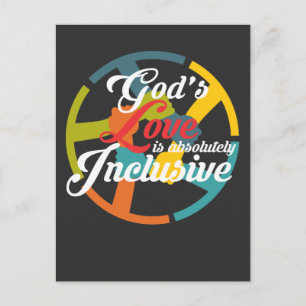 Gottes Liebe ist inklusiver Rainbow Pride Anti Ras Postkarte