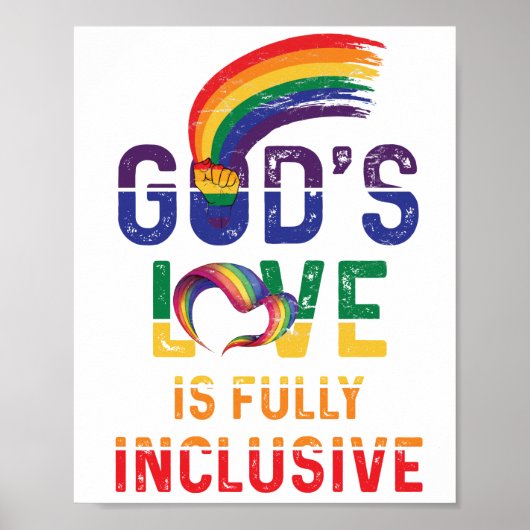 Gottes Liebe ist vollständig inklusiv LGBTQ Allein Poster (Vorne)