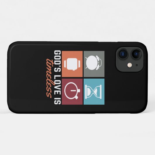 Gottes Liebe ist zeitlos Christlicher iPhone Case (Rückseite (Horizontal))