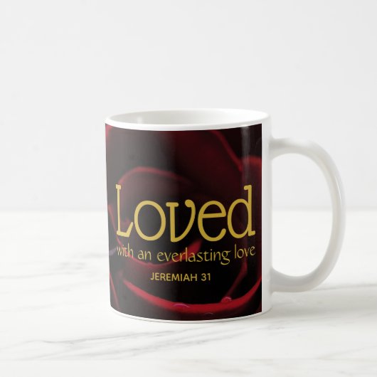 Gottes Liebe LIEBT | ROTE ROSE | Christlich Valent Kaffeetasse (Rechts)