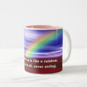 Gottes Liebe Regenbogen Zweifarbige Tasse (VorderseiteRechts)