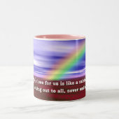 Gottes Liebe Regenbogen Zweifarbige Tasse (Mittel)