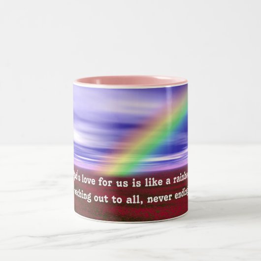 Gottes Liebe Regenbogen Zweifarbige Tasse (Mittel)