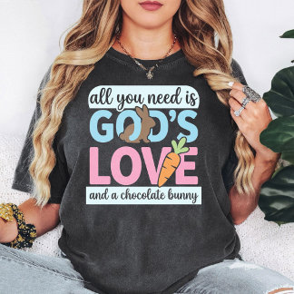 Gottes Liebe Schokoladen-Hasen-Karotte Ostern Zita T-Shirt