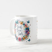 Gottes Liebe Versage nie Kaffeetasse (Vorderseite Links)