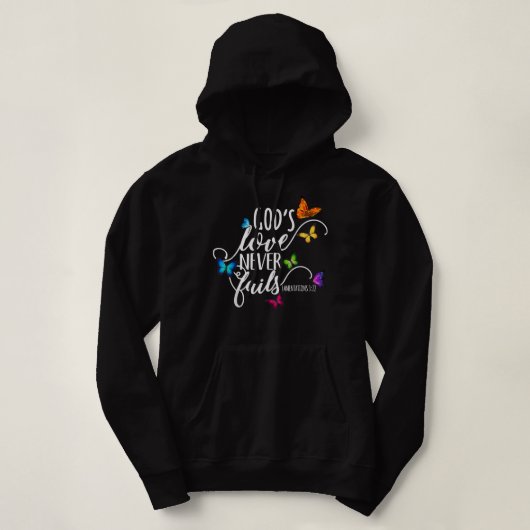 Gottes Liebe Versage nie - Schmetterlingskunst - R Hoodie (Design vorne)