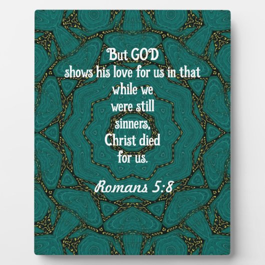 Gottes Liebe Zitat Romans 5:8 Fotoplatte (Vorderseite)