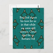 Gottes Liebe Zitat Romans 5:8 Postkarte (Vorne/Hinten)