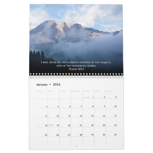 Gottes Majestic Wonders 2025 Kalender (Jan 2026)