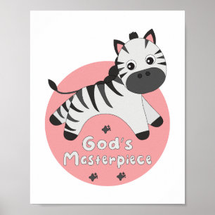 Gottes Meisterwerk Kawaii glückliches Baby Zebra S Poster