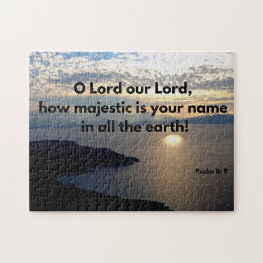Gottes Name ist Majestic Psalm 8 Bibel Verse Puzzle (Horizontal)