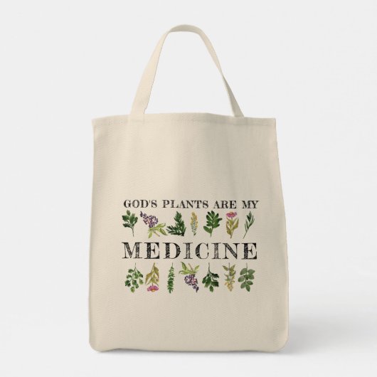 Gottes Pflanze sind meine medizinische natürliche Tragetasche (Rückseite)