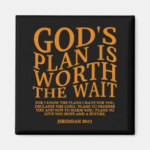 Gottes Plan ist die Wartezeit wert Christlich Jesu Magnet