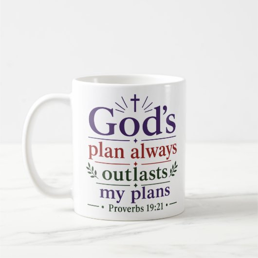Gottes Plan überdauert immer meine Pläne Ermutigun Kaffeetasse (Links)