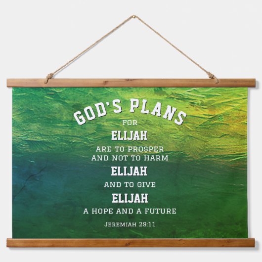 GOTTES PLANS Jeremiah 29:11 Christlich Wandteppich Mit Holzrahmen (Vorne)