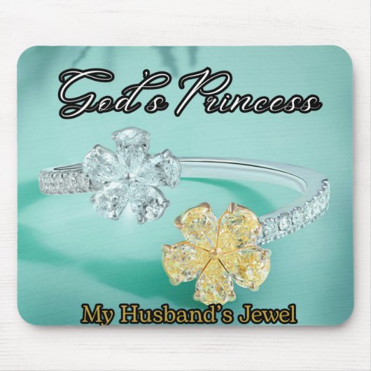 Gottes Prinzessin Bling Light Türkis Mouse Pad Mousepad (Vorne)