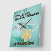 Gottes Prinzessin Bling Türkis Square Wall Clock Quadratische Wanduhr (Winkel)