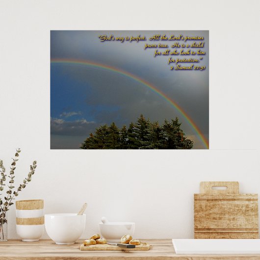 Gottes Regenbogenversprechen Poster (Küche)