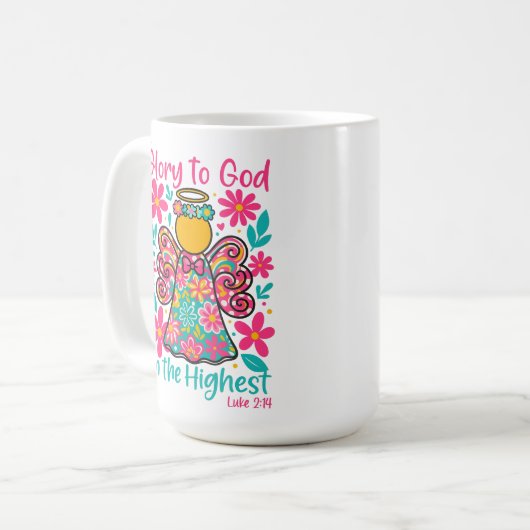 Gottes Ruhm im Christlichsten Weihnachtsfest Kaffeetasse (Vorderseite Links)