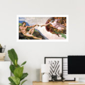 Gottes Schaffen Adam (Detail) von Michelangelo Poster (Heimbüro)