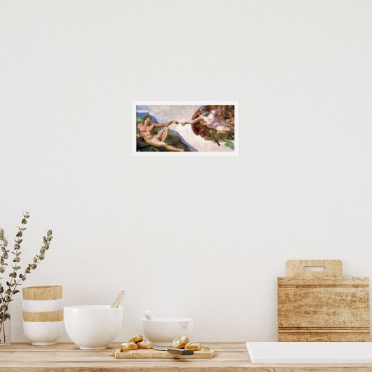 Gottes Schaffen Adam (Detail) von Michelangelo Poster (Küche)