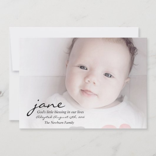 Gottes Segen-Adoption-Ankündigungskarte Ankündigung (Vorderseite)