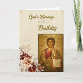 Gottes Segen Geburtstag orthodoxes Symbol Christus Karte (Vorderseite)