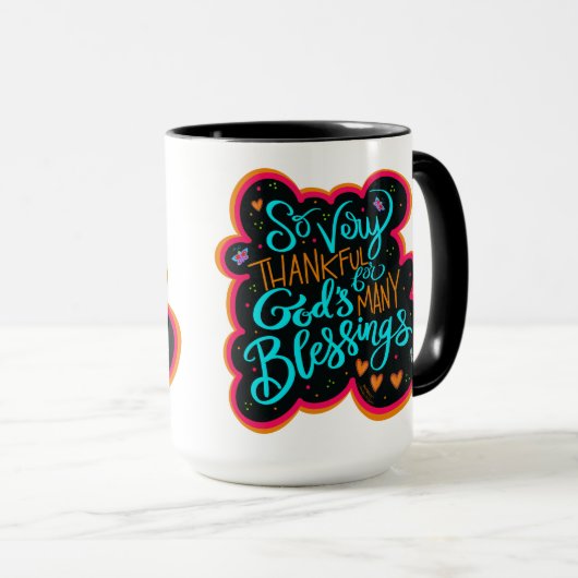 Gottes Segen zitiert Inspiritivität Tasse (VorderseiteRechts)