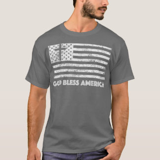 Gottes segne Amerika Flag Cross4th Juli Patriotic T-Shirt