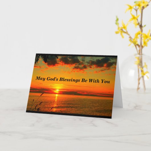 Gottes Segnungen sind bei dir Taufkarte Karte (Gelbe Blume)