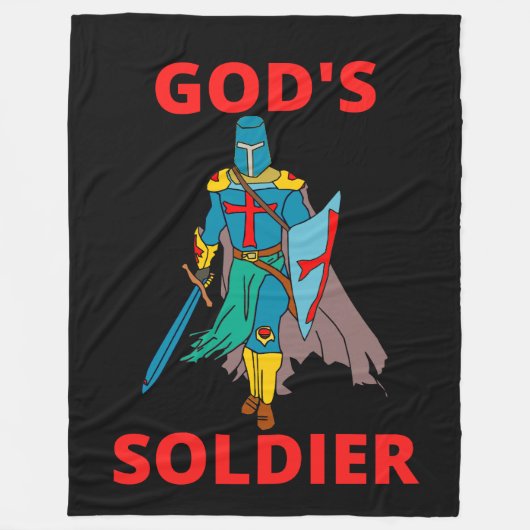 Gottes Soldat in Waffen Fleecedecke (Vorderseite)
