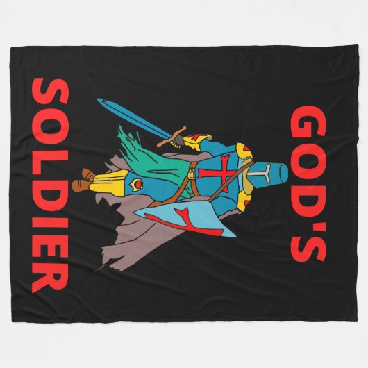 Gottes Soldat in Waffen Fleecedecke (Vorderseite (Horizontal))