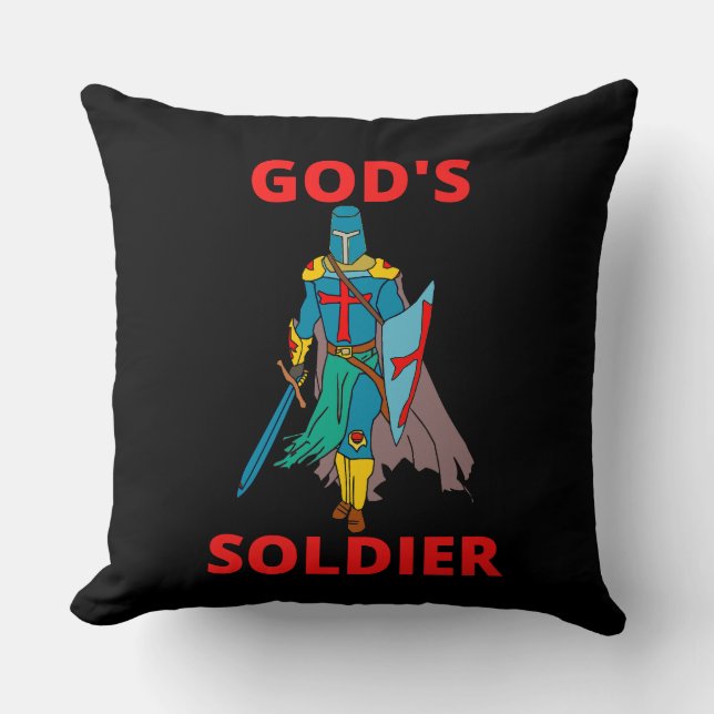 Gottes Soldat in Waffen Kissen (Vorderseite)