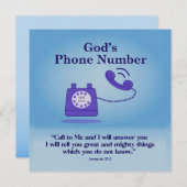 Gottes Telefonnummer Jeremiah 33:3 Mitteilungskarte (Vorne/Hinten)