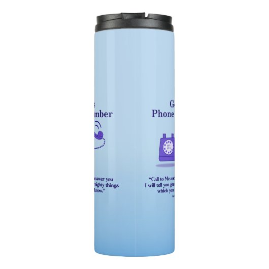 Gottes Telefonnummer Jeremiah 33:3 Thermosbecher (Rückseite)