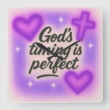 Gottes Timing ist perfekt Airbrush Retro 90er lila