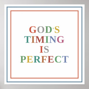 Gottes Timing ist perfekt Moderne Typografie Poster